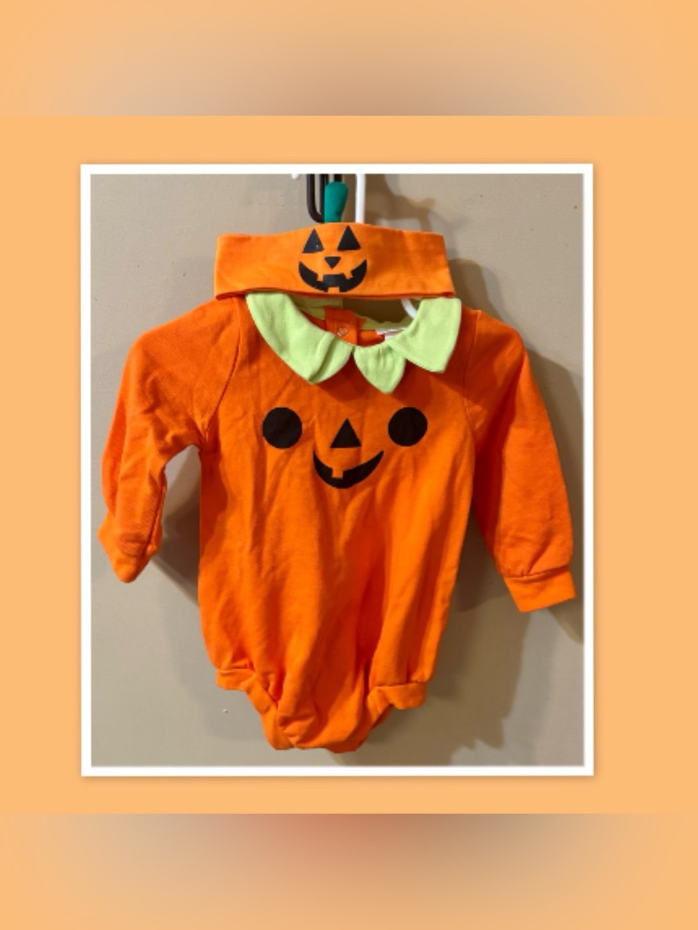 Cat & Jack Pumpkin Two-Piece Baby Halloween Outfit ~ Size 6-9 Months